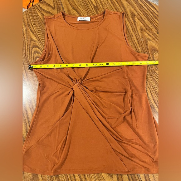 Zenana Burnt Orange Tank Top - Size Large - Picture 3 of 8